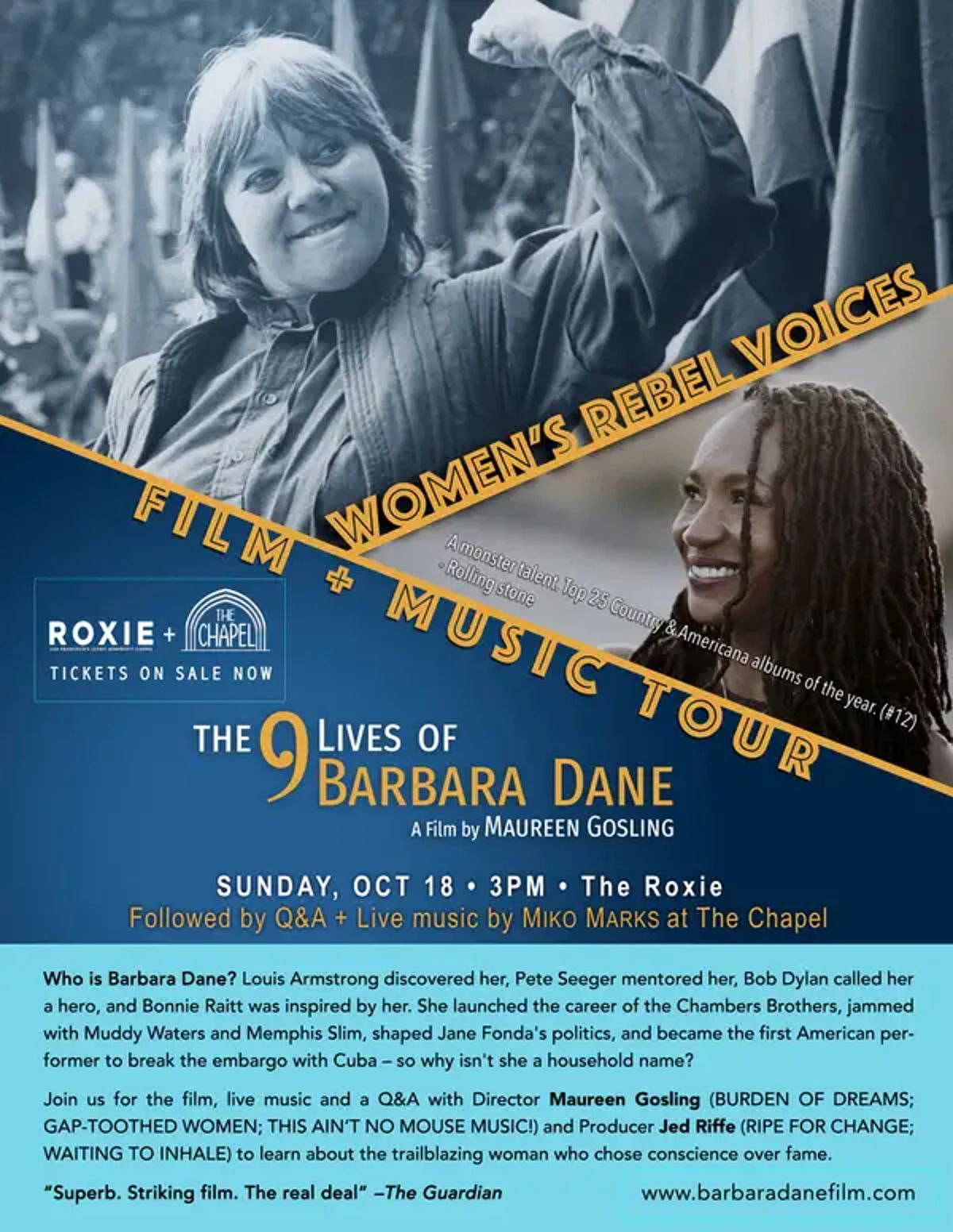 WOMEN’S REBEL VOICES FILM + MUSIC TOUR EVENT ft. MIKO MARKS