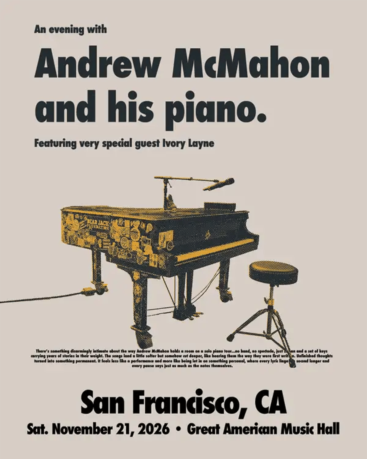 An evening with Andrew McMahon and his piano